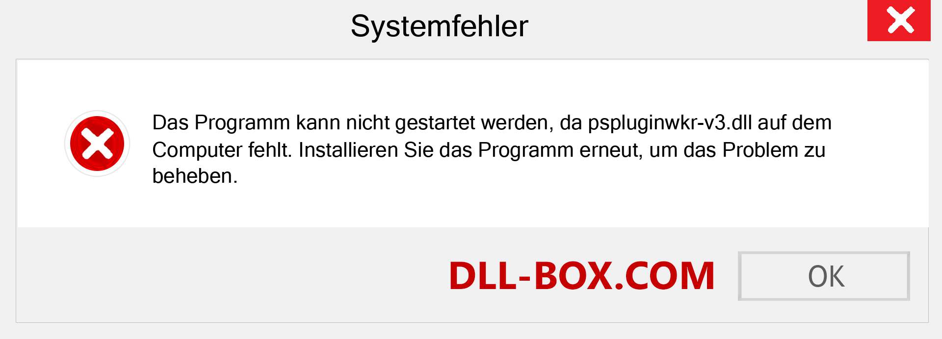 pspluginwkr-v3.dll-Datei fehlt?. Download für Windows 7, 8, 10 - Fix pspluginwkr-v3 dll Missing Error unter Windows, Fotos, Bildern